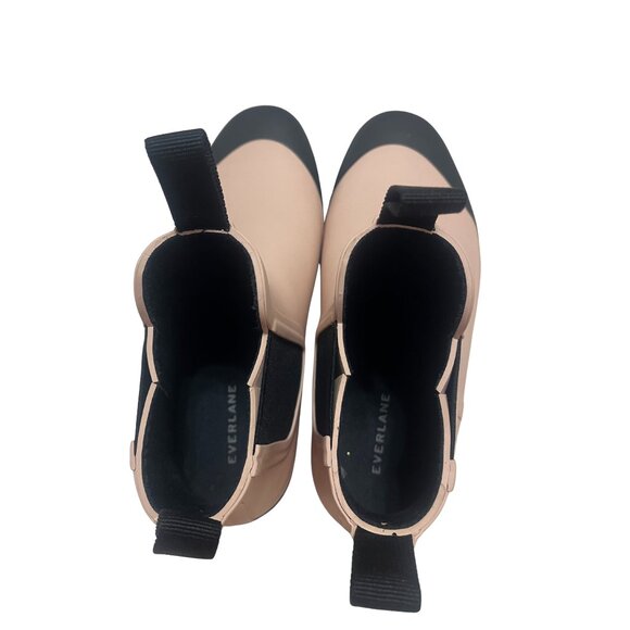 Everlane The Rain Boot Pink Black Chunky Chelsea Waterproof Ankle Rain Boots 8 - Picture 6 of 10